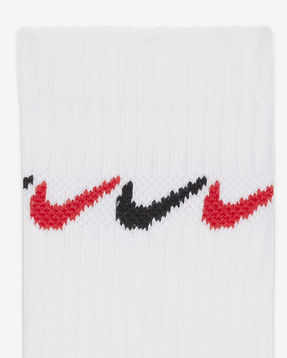 Nike Graphic Dri FIT Crew Socks 3 Pairs Little Kids Socks